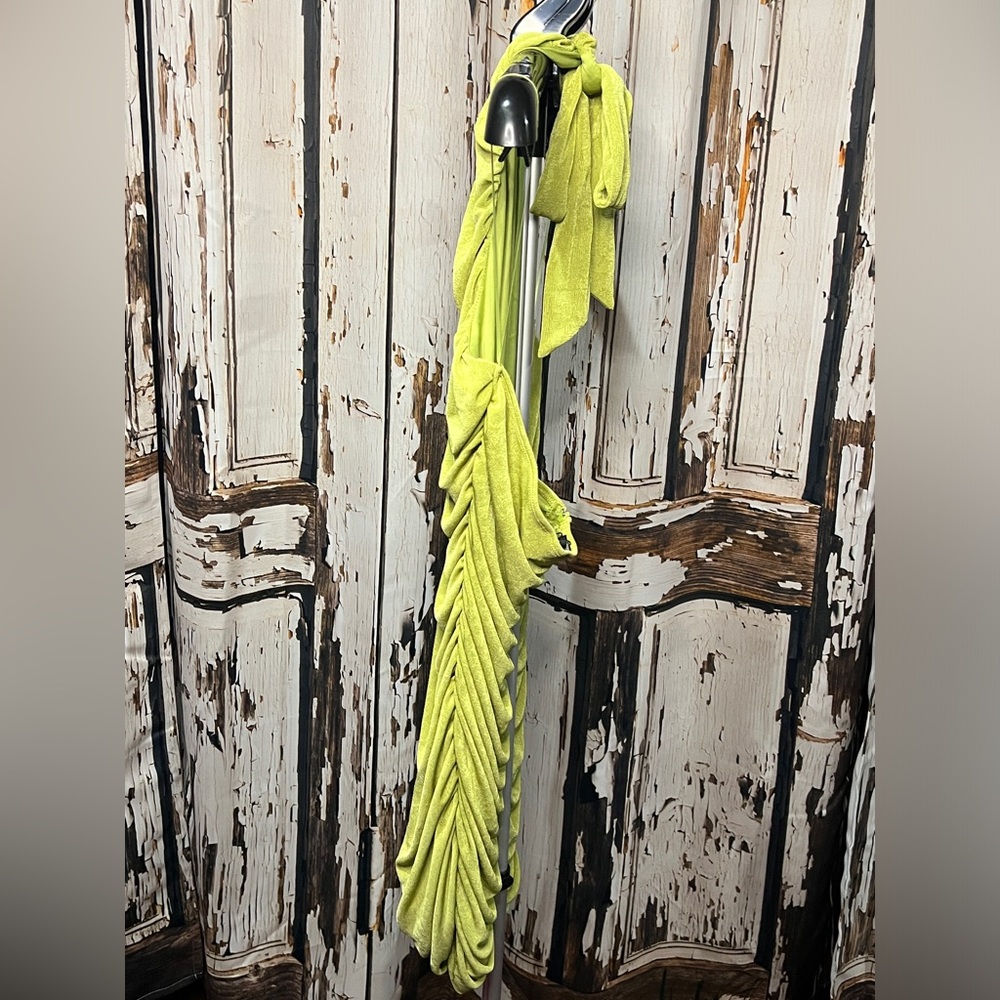 Festival Lime Green Ruched Dress - Picture 3 of 7